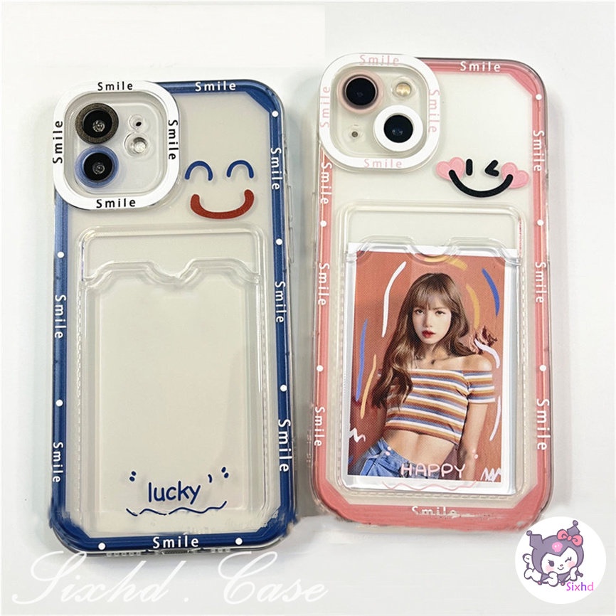 Redmi Note 12 11s 10s 11 10 9 8 12Pro Redmi 12C 10C 10A 10 9C A1 A1+ 9T 9A 9 Xiaomi 12 Lite 11 Lite 11T Pro Poco C40 M3 X5 X3Pro NFC Card Holder Case Ins Smiley Face Couple Stripe Phone Cover