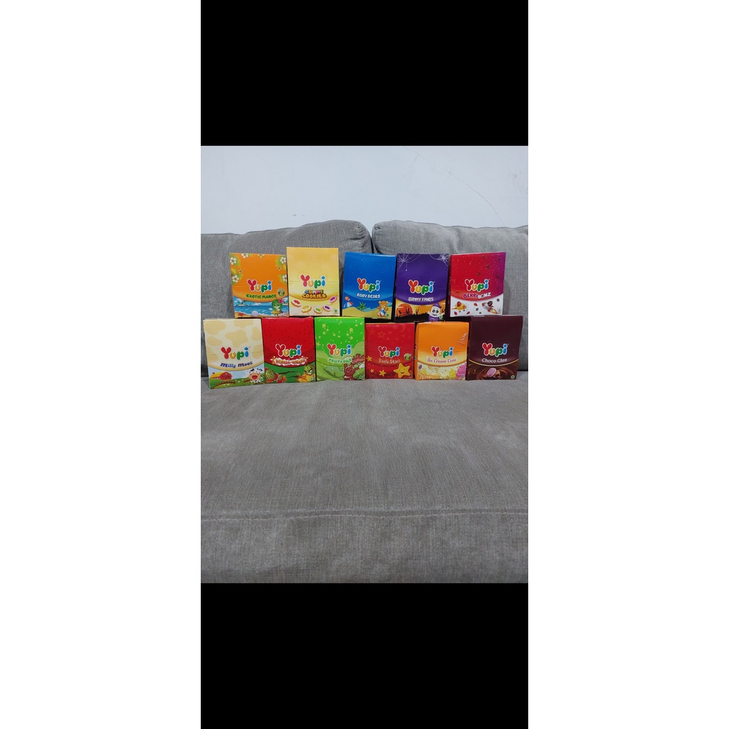 

Yupi Aneka Rasa (24 pcs) - Bears Stars Ice Cream Gummy Fangs Choco Glee Berri Milly Moos Mango Melon Cookies Cola