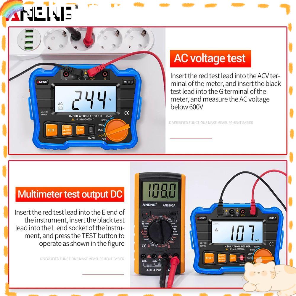 Solighter Digital Megohmmeter Meter Presisi Tinggi Earth Resistance Meter Tester Alat Tester Kabel Voltmeter