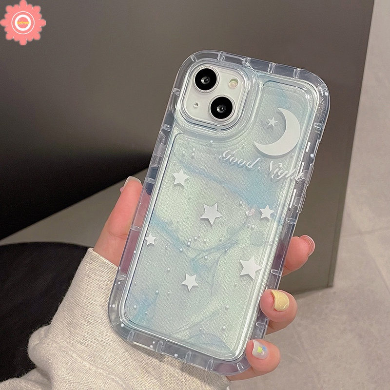 Untuk Redmi 12C 910c 9T 10 10A A1 9A 9C NFC Redmi Note9 Note10 Note10s Note11 Note8 10 10s 9 11 11s POCO F4 Soft TPU Fantasi Langit Berbintang Gradasi Bintang MoonAirbag Shockproof Case