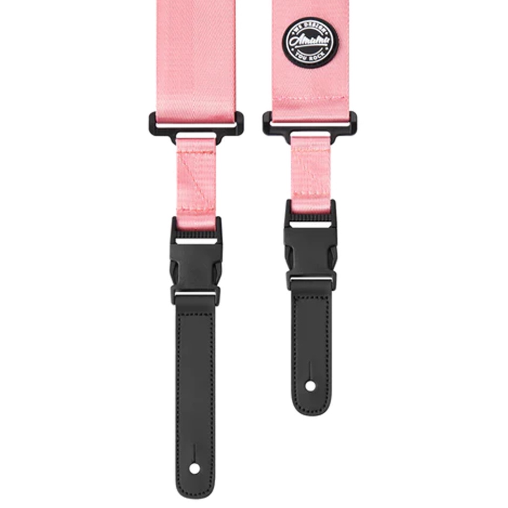 Amumu PA01W-PK Seatbelt Guitar Strap with Clip Pink Nylon