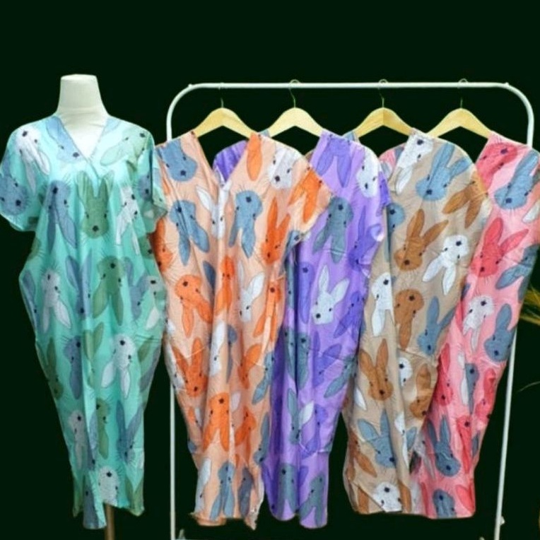 DASTER V NECK BUNNY JUMBO/DASTER VNECK KAFTAN/BAJU HAMIL/BAJU TIDUR ADEM KEKINIAN
