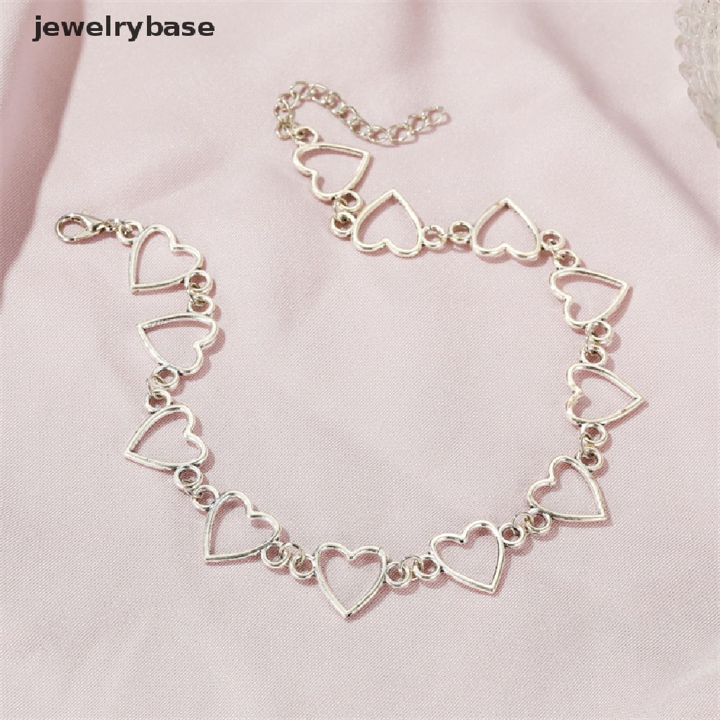 [jewelrybase] Berongga Cinta Manis Hati Choker Kalung Pernyataan Pacar Hadiah Dua Warna Lucu Kalung Perhiasan Butik