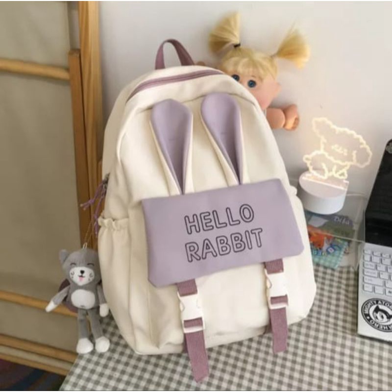 tas ransel HELLO RABBIT/tas punggung wanita/tas sekolah wanita