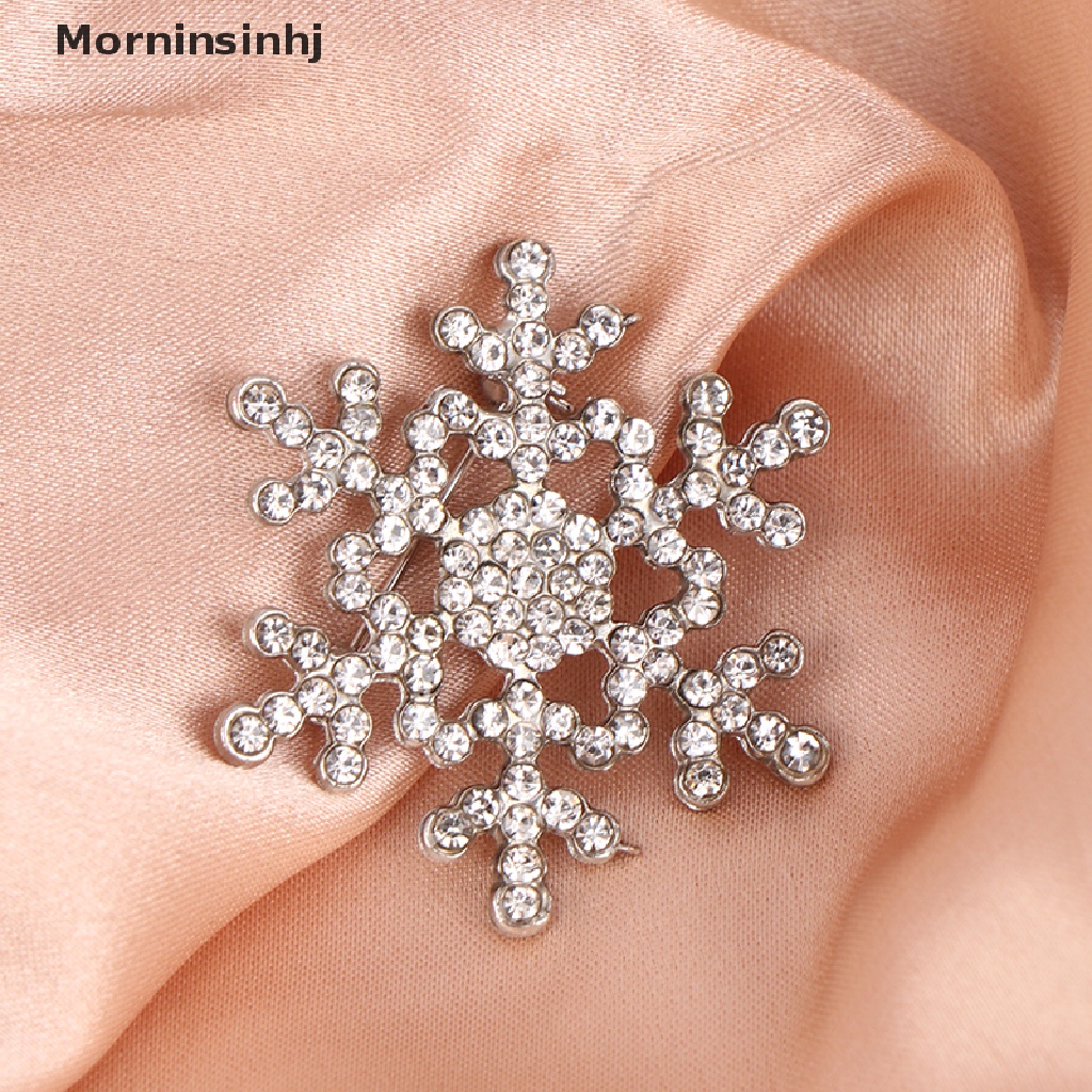 Mornin Berlian Imitasi Hias Snowflake Berbentuk Bros Alloy Brooch Perhiasan Aksesoris id