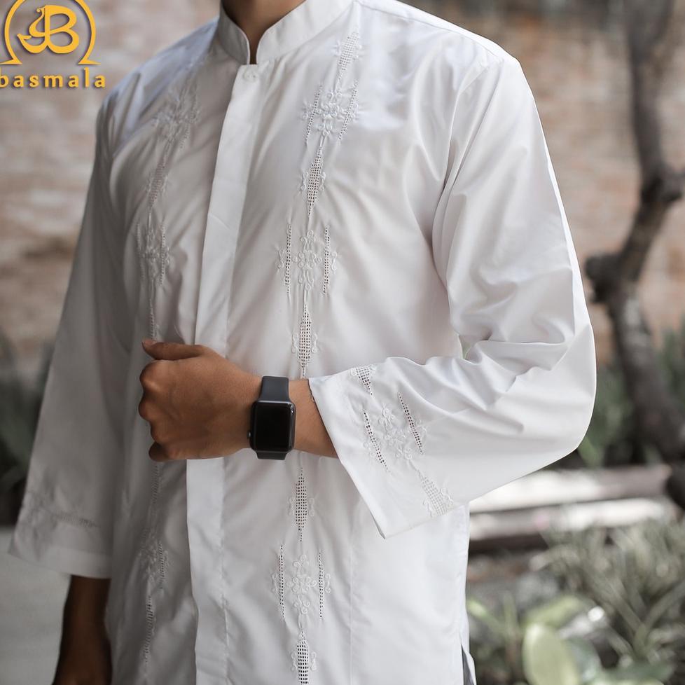 Termurah Basmala Baju Koko Lengan Panjang Dewasa Kerancang Padang Putih By Basmala