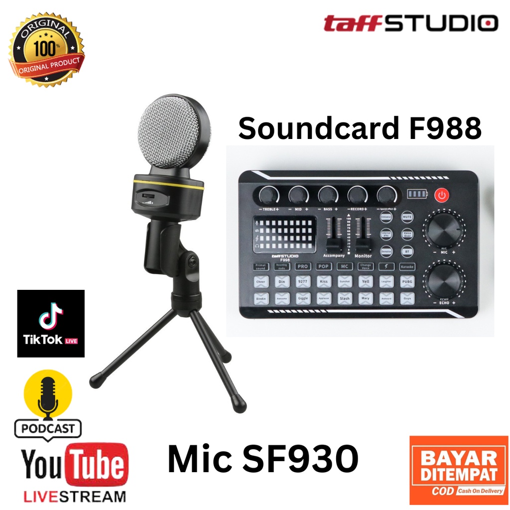 Paket Mic SF666 SF930 Soundcard V8 /V8S/ V8Plus dan F998