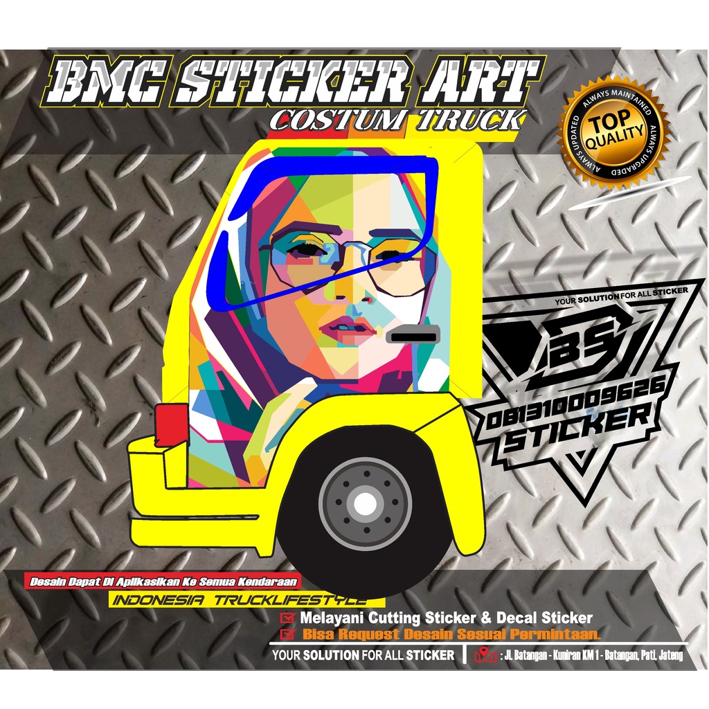 STICKER DECAL PINTU KABIN TRUCK CANTER/STIKER VARIASI PINTU TRUK DESAIN WPAP