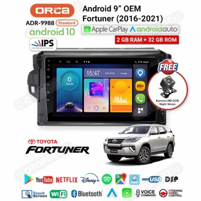 HEAD UNIT 9" ANDROID ORCA FORTUNER