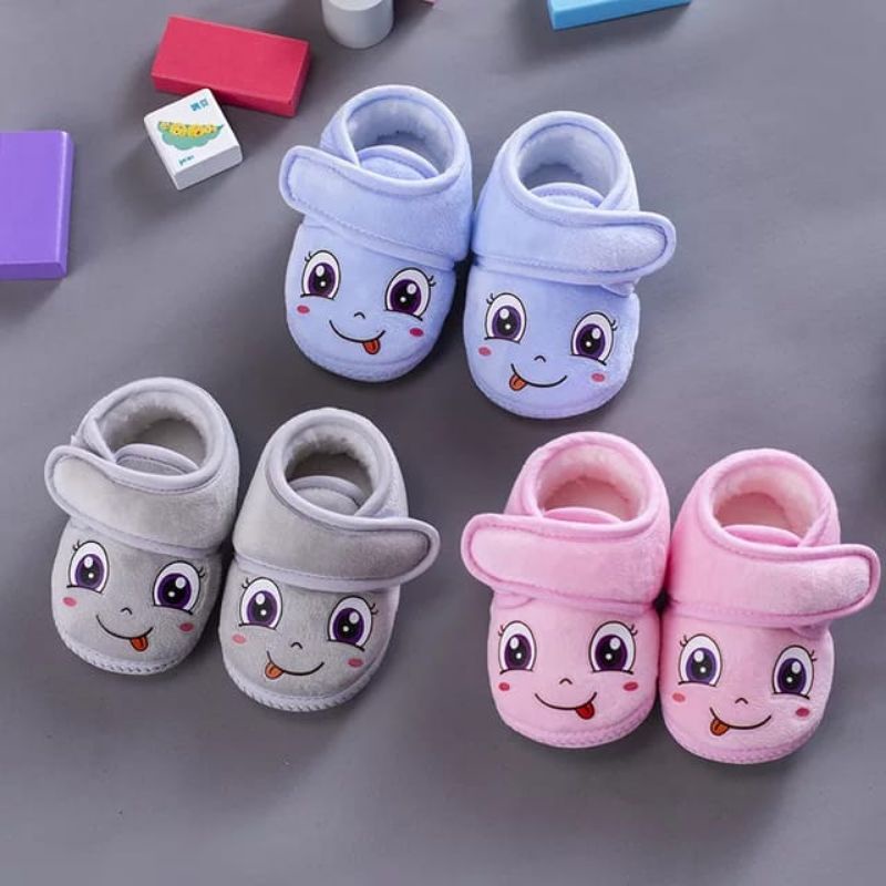 sepatu bayi perempuan/prewalker baby shoes motif senyum 0_12 bln
