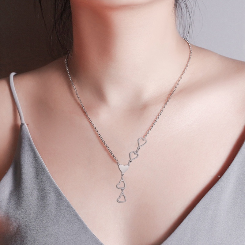 Kalung Anti Karat Ringan Mewah Elegan Halus Liontin Hati Pesona Rantai Korea Fashion Kalung Untuk Wanita Perhiasan Hadiah