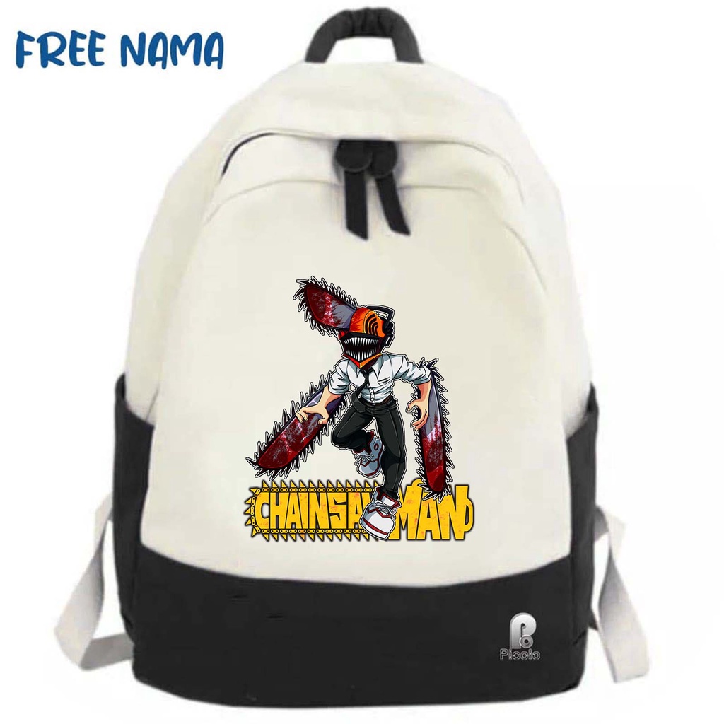 TAS RANSEL BACKPACK ANAK SEKOLAH MOTIF ANIME CHAINSAW MAN (FREE NAMA)