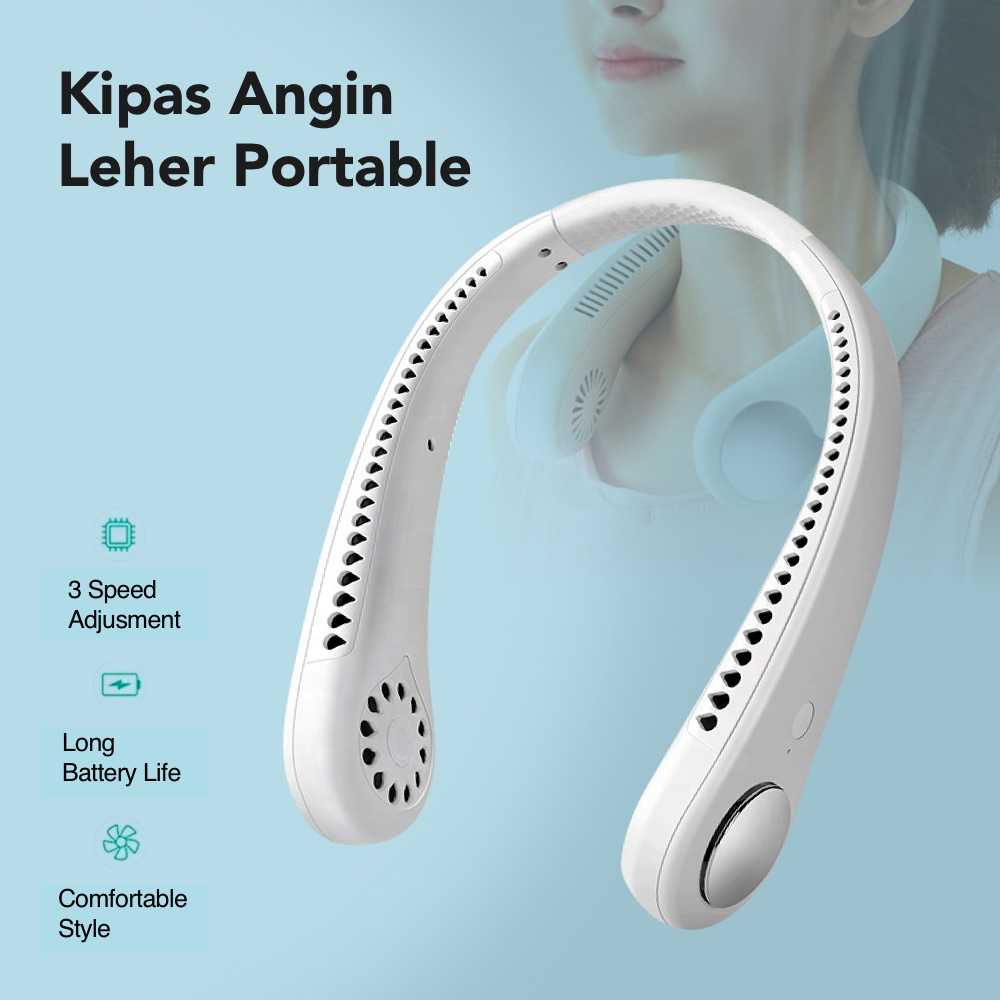 Kipas Angin Leher Portable Sports Leafless Neck Fan USB