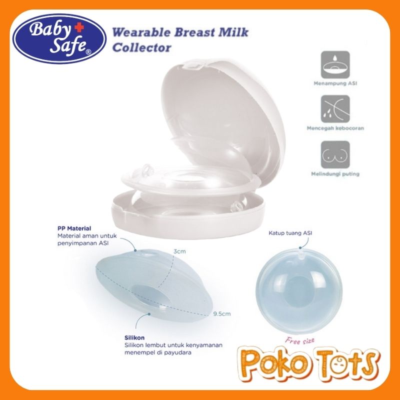 Baby Safe Wearable Breast Milk Collector Isi 2 pcs Wadah Untuk Penampung Asi WHS