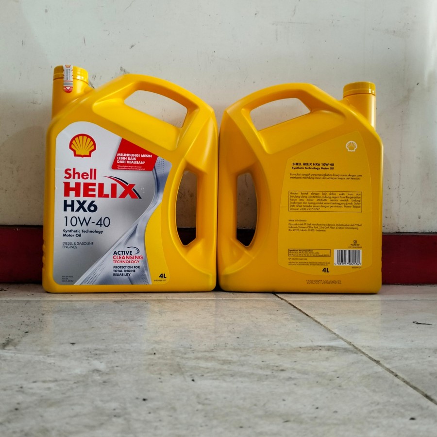 Oli Mesin Shell Helix HX6 SAE 10W-40 API SN PLUS Kemasan 4 Liter