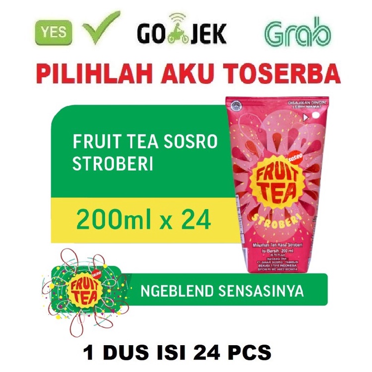 Fruit Tea Sosro STRAWBERRY Genggam 200 ml - (HARGA 1 DUS ISI 24 pcs)