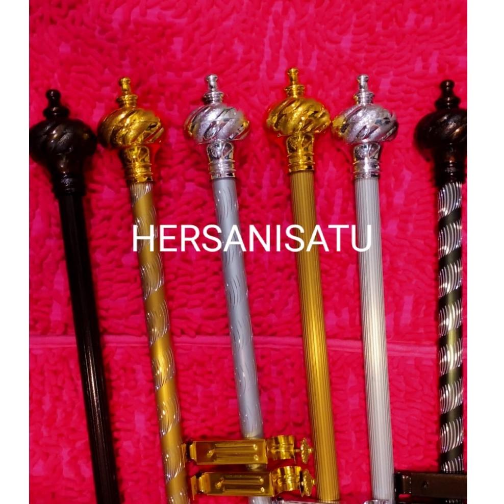 ✓ Besi Gorden 1 Meter Full Set Batang Hordeng Pintu Jendela