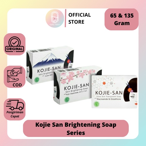 Qeila - Kojie San Brightening Soap Goat Milk / Brightening Soap Kojic / Niacinamide &amp; Glutathione Soap 65g &amp; 135g