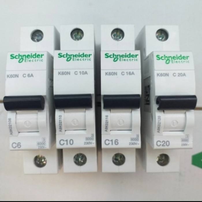 Terlaris Mcb Schneider 1P 1Phase 6A 10A 16A 20A Original/ Mcb Schneider