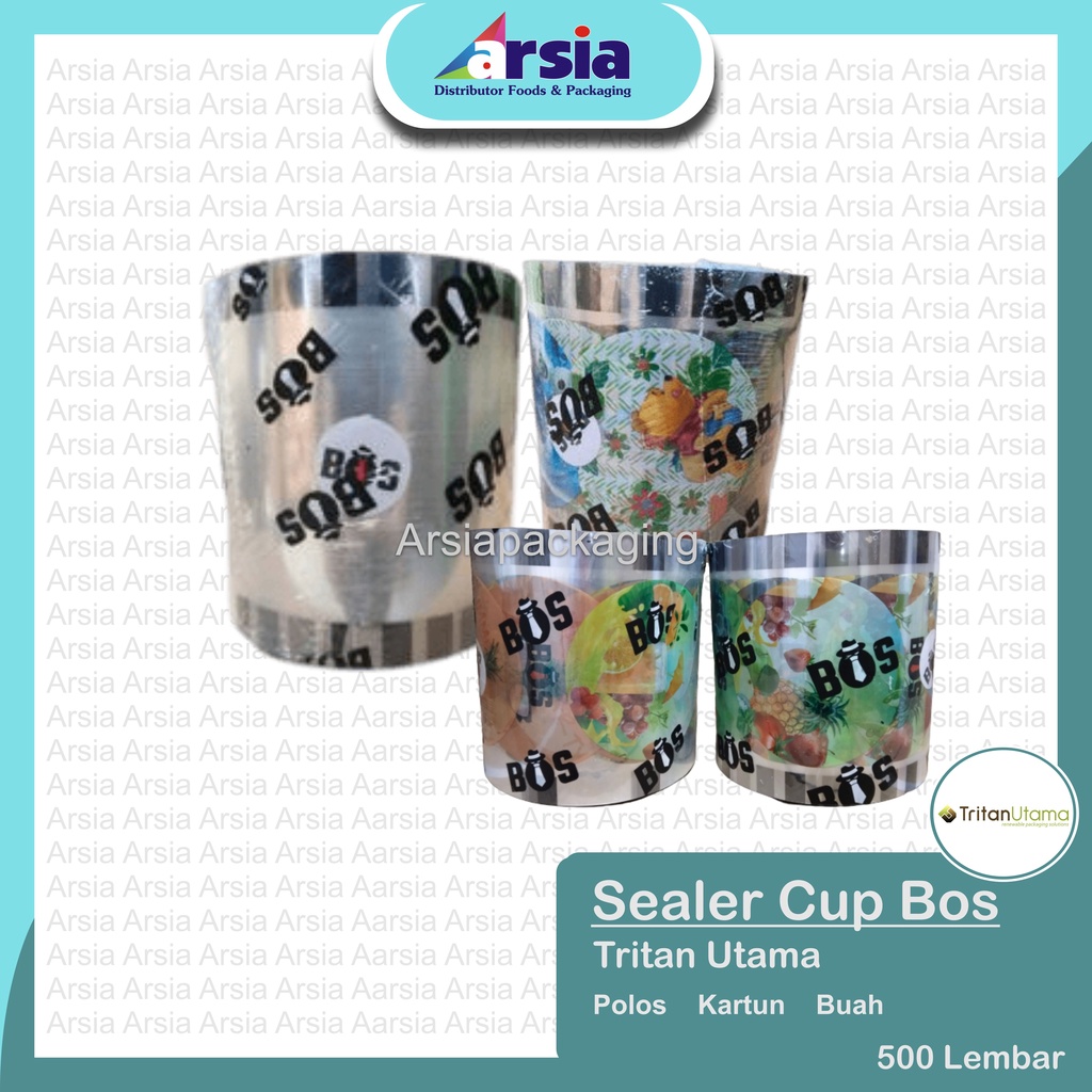Sealer Cup Jus - Seal murah -  Bos / Plastik Lid Cup Polos/Kartun/Buah- 500 lembar / Tritan Utama (a