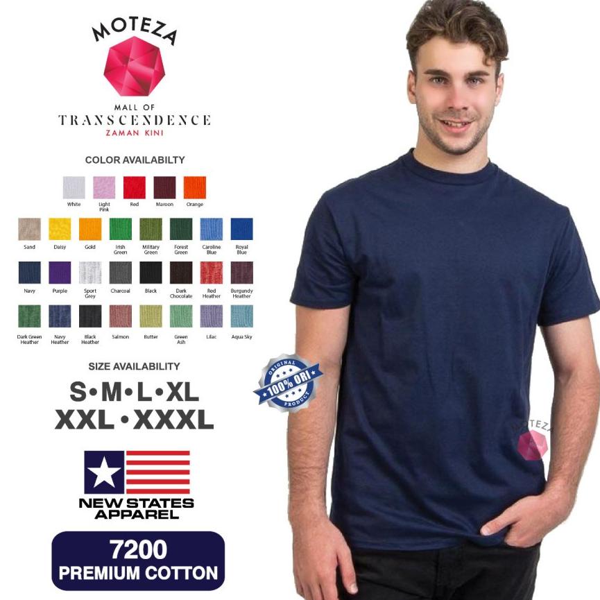 REKOMENDASI Kaos NSA (New States Apparel) 7200 Premium - S M L XL XXL XXXL)