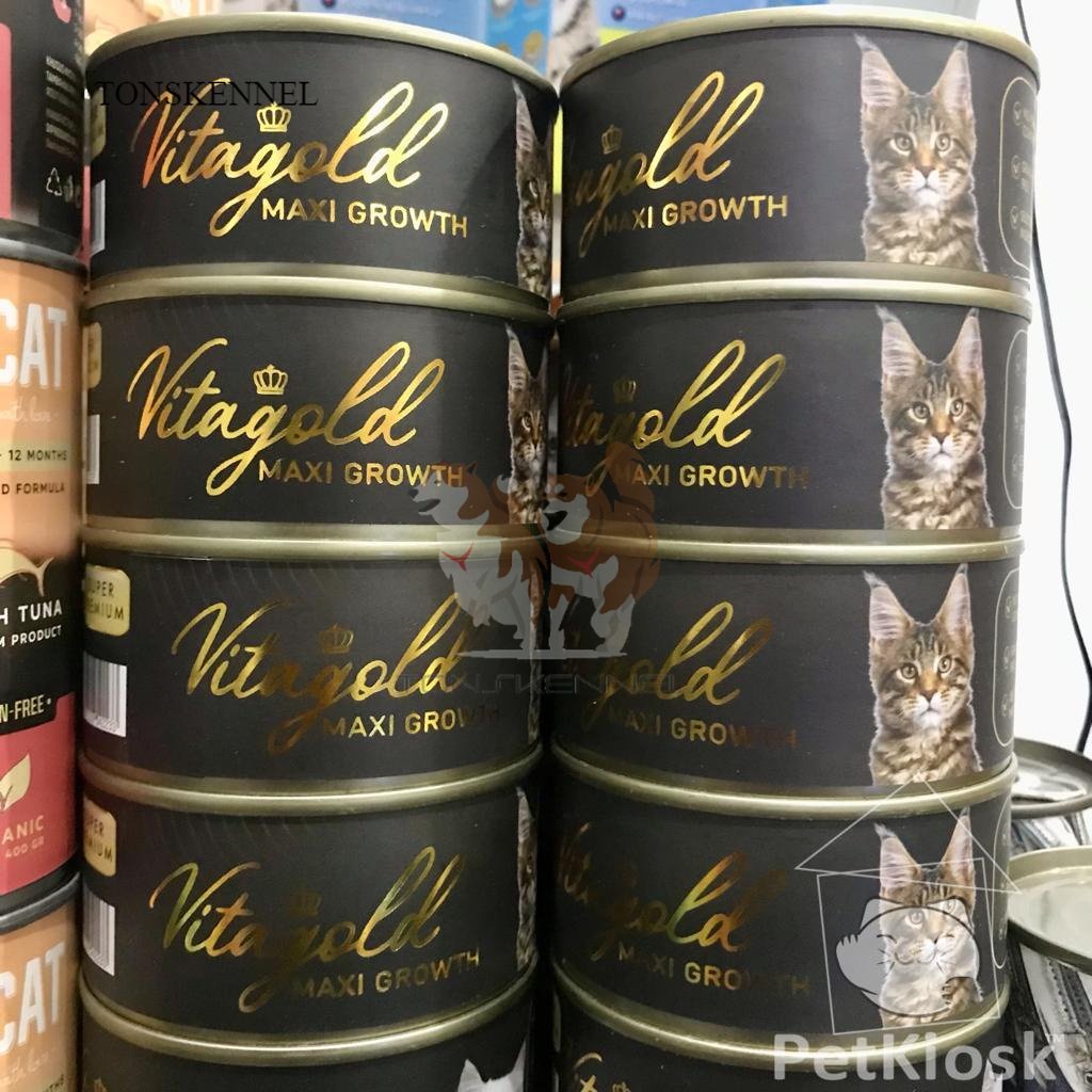 Vitagold Maxi Growth Cat Kaleng 185 Gram / Super Premium Wet Food Penggemuk Kucing Makanan Basah Pakan Basah Anakan Dewasa