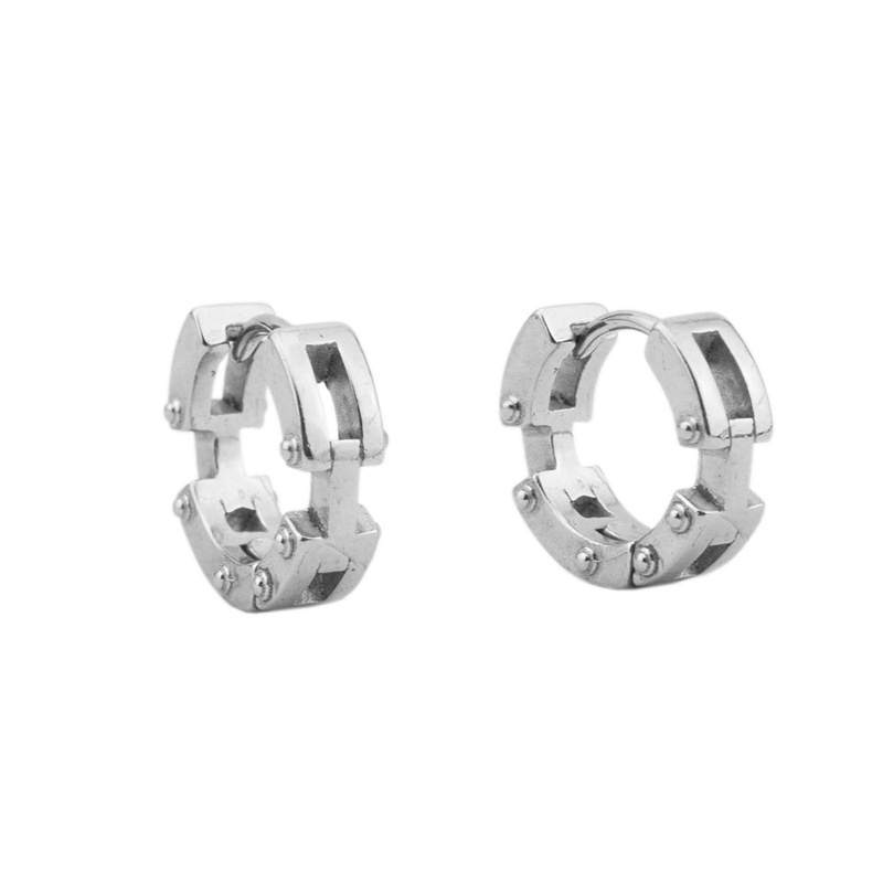 Anting T Titanium Steel Anting Rantai Persegi Panjang Unik Gaya Gelap Keren Pria Wanita Anting Pasangan Anting Anti Karat