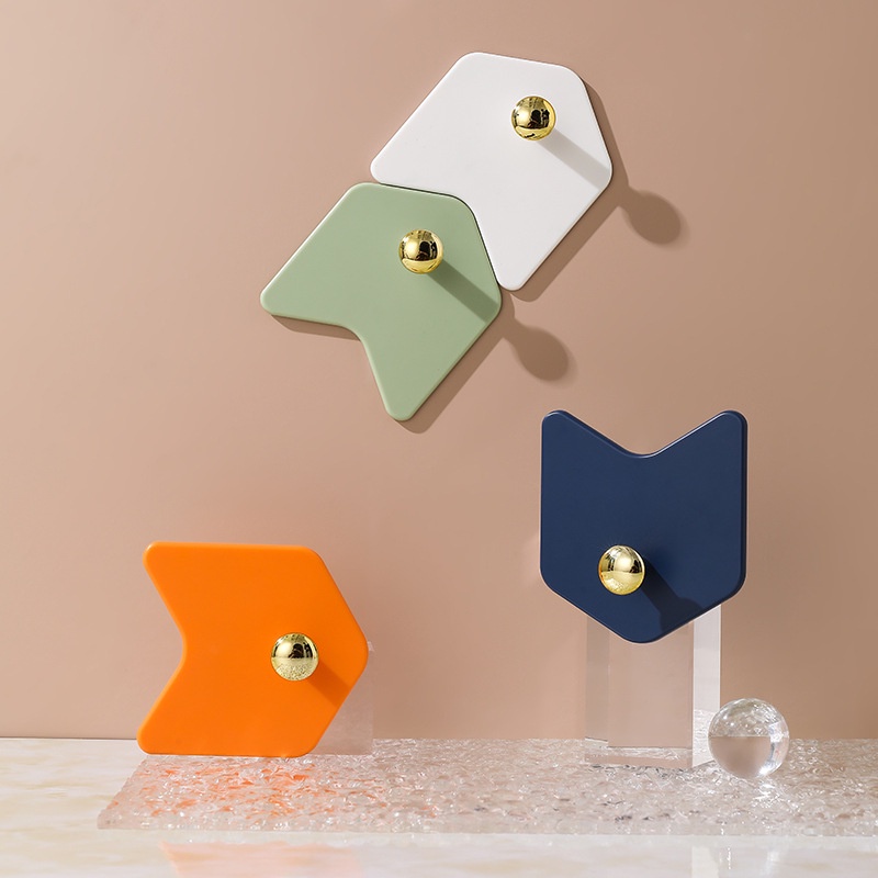 ღ 4Pcs Multi-Tujuan Dinding Kait Pintu Kunci Kain Mantel Kait Mewah Sederhana Tidak Tanpa Jejak Lubang Pengait-Gratis 4 Warna Dapur Tas Seamless Rak Rak