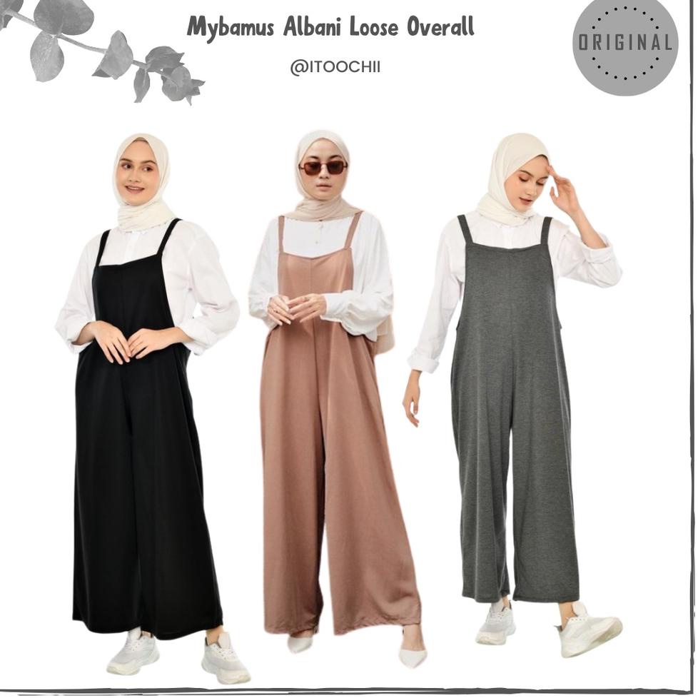 PALING DIMINATI Mybamus Albani Loose Overall Jumpsuit Wanita Baju Kodok Baju Wanita Celana Kulot