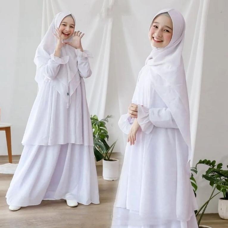 BEST SELLER GAMIS ANAK REMAJA TANGGUNG USIA 10-11-12-13-14-15 TAHUN ARYANA SYAR'I KIDS BAHAN CERUTY 