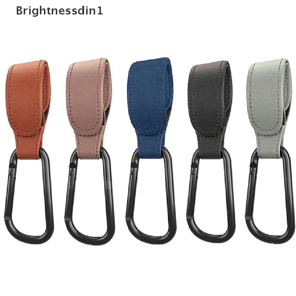 [Brightnessdin1] 1pcs pu Leather Baby Bag Stroller Hook Rotate 360derajat Rotatable Multi-Fungsi Stroller 2in1 Metal Hook Stand Accessorie Boutique