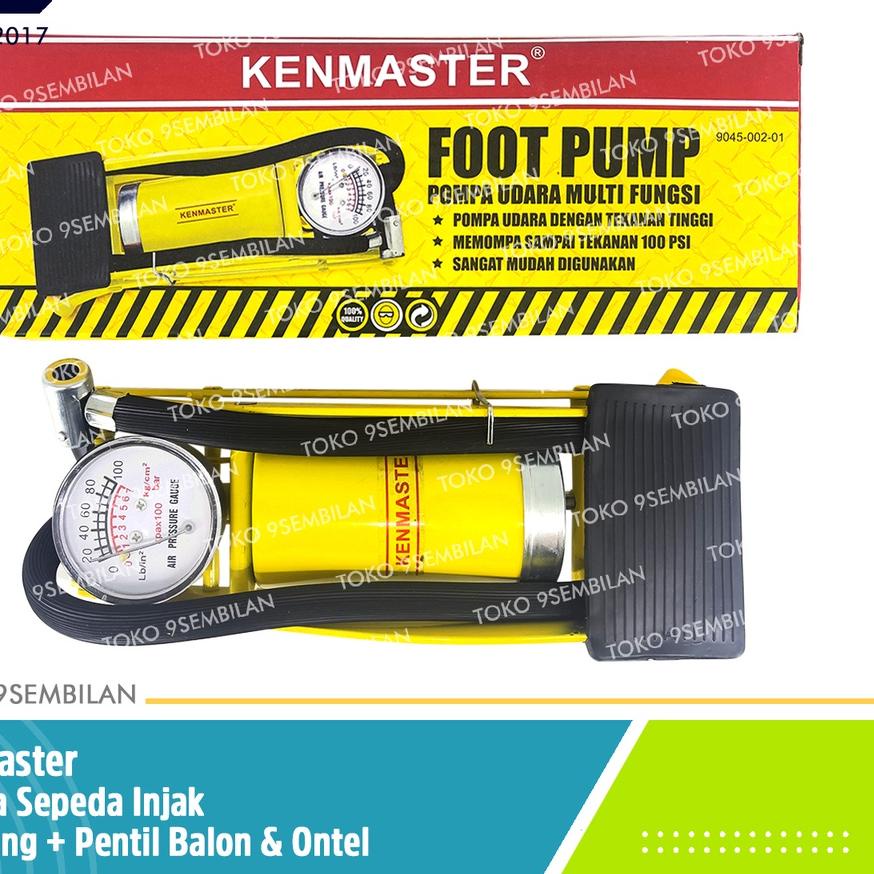 ✻ Kenmaster Pompa Injak 1 Tabung Pentil Bola & Ontel 100Psi Sepeda Motor ☟