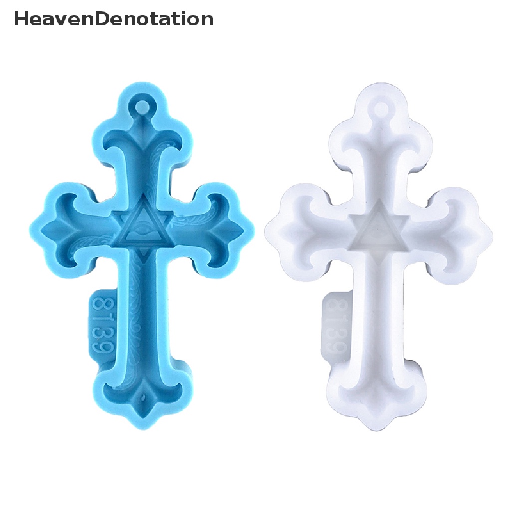 [HeavenDenotation] Cross Resin Mold Silicone Mold Epoxy Resin Cross Mold Untuk Casg DIY Gantungan Kunci Kalung Liontin Membuat Perhiasan HDV