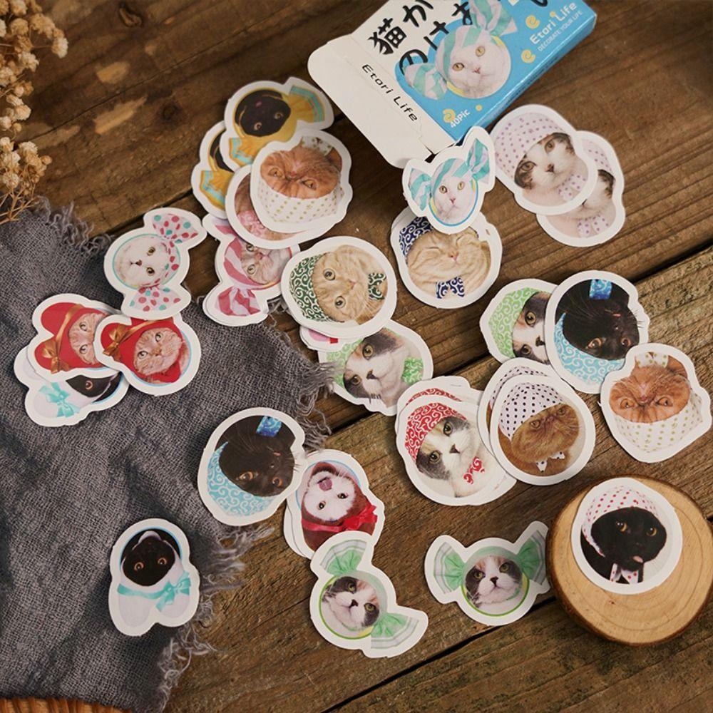 Agustina Stiker Alat Tulis Hias Set Mini Tahan Air Scrapbooking Notebook Tangan Akun Ponsel Label Stiker Kawaii Kitty Sticker