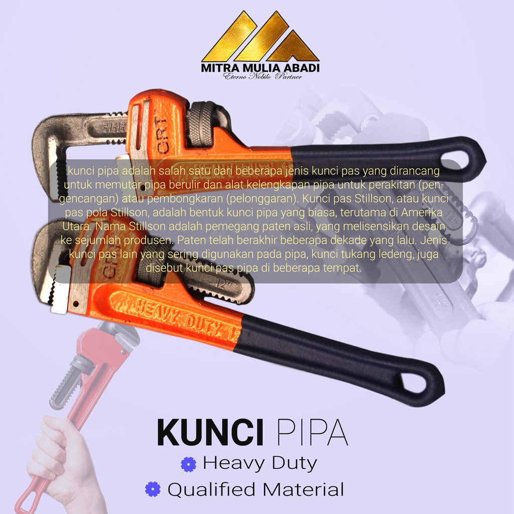 Kunci Pipa 14 inch Pipe Wrench Paip Kunci Pas Pipa