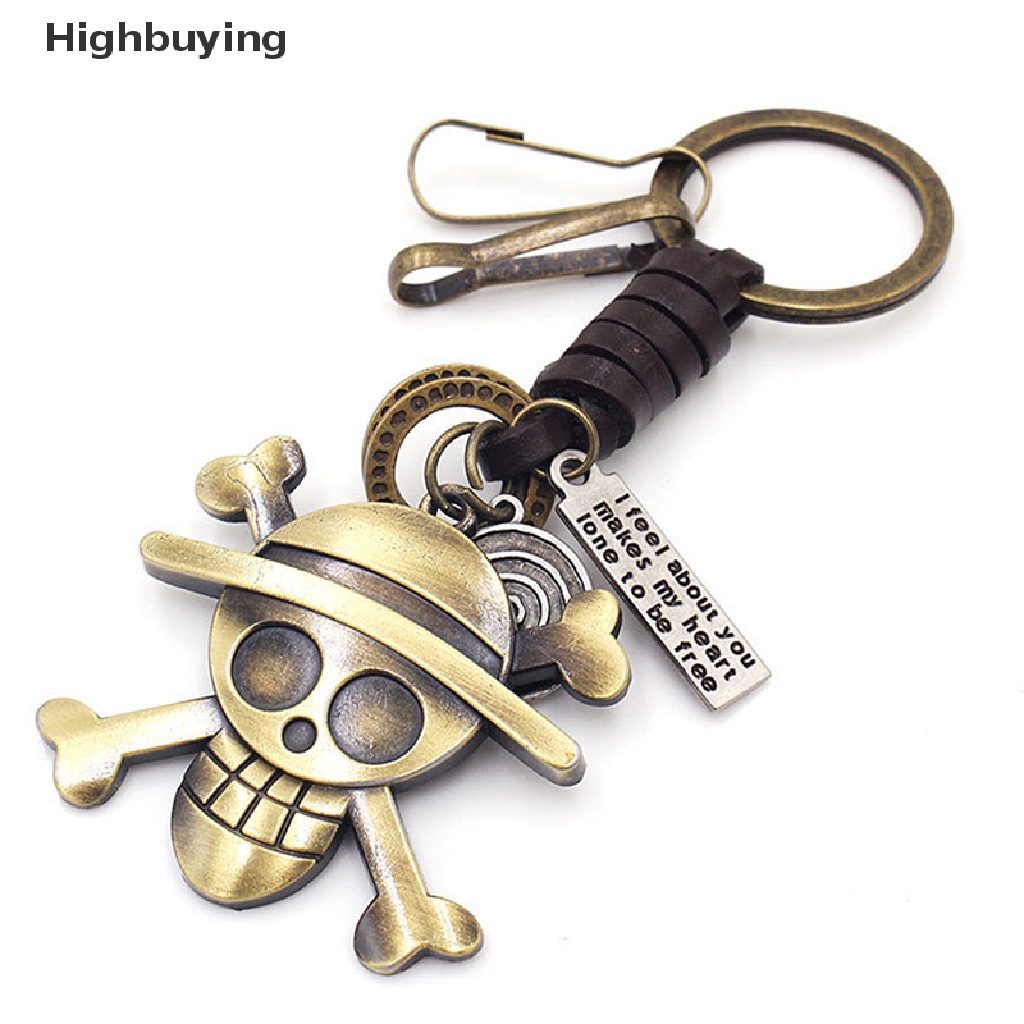 Hbid Perhiasan Fashion Anime Cosplay Aksesoris Punk Retro Gantungan Kunci Liontin Topi Jerami Logo Logam Gantungan Kunci Key Rings Key Holder Glory