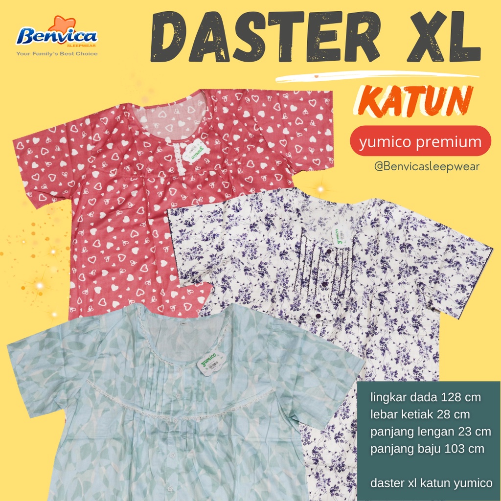 BAJU TIDUR DASTER KATUN XL PREMIUM YUMICO BANYAK MOTIF