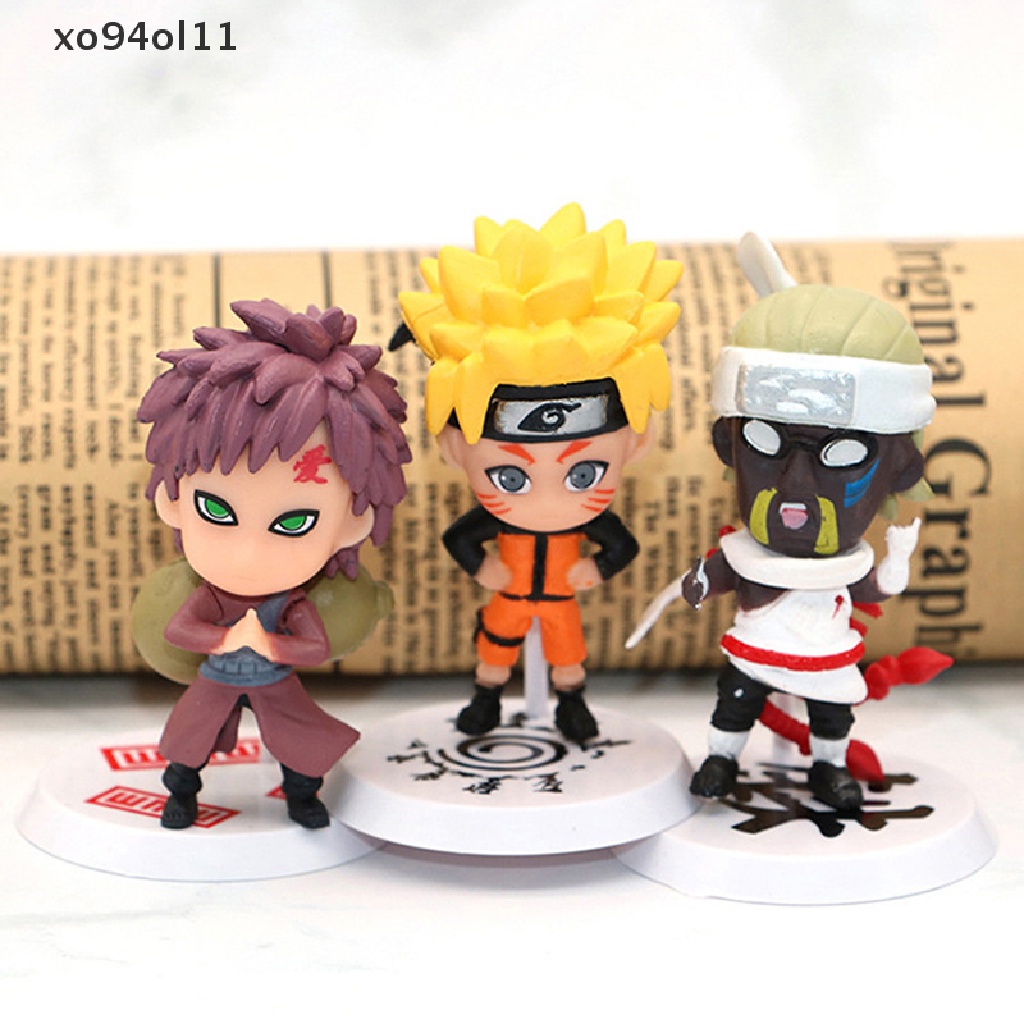 Xo 6pcs Boneka Naruto Kawaii Action Figure Tokoh Anime Naruto Sasuke Hadiah Liburan Hadiah Anak OL