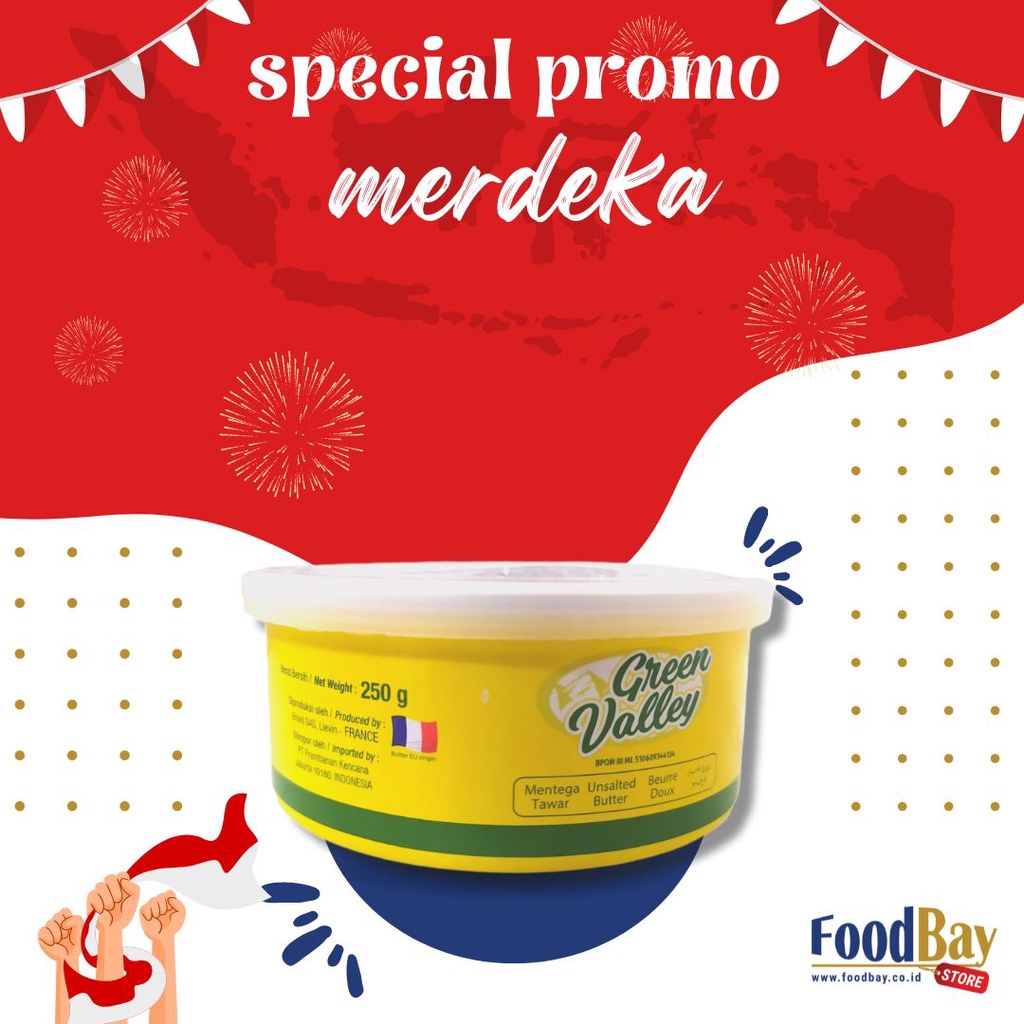GREEN VALLEY - Unsalted Butter Mentega tawar 250 Gr