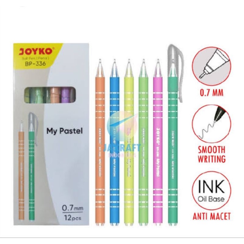 

Pulpen Joyko My Pastel BP 336 0.7mm ( 1 lusin )