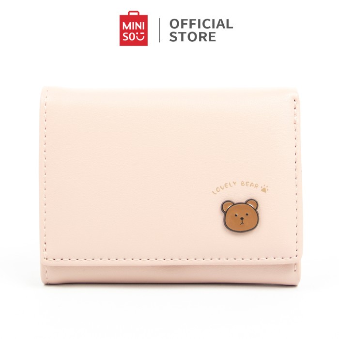 Dompet Miniso Dompet Wanita Dompet Pendek Wanita Lipat Tiga Kapasitas Besar