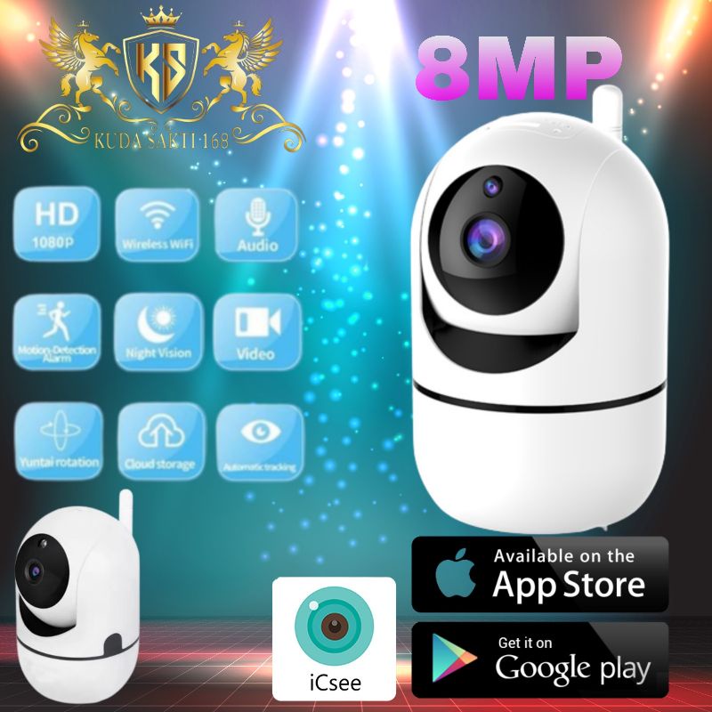 IP CAM HUMAN 8MP utlaman Monitor bayi WiFi  APLIKASI ICSEE  8MP