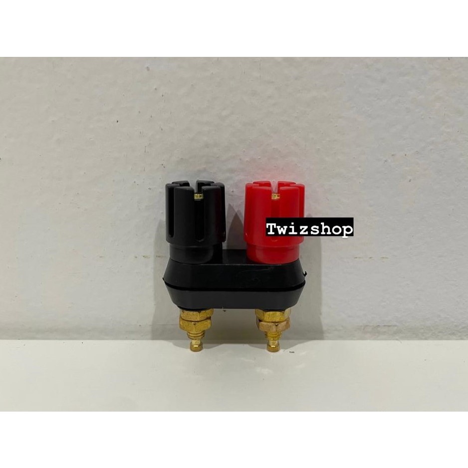 Double Binding Post Gold Plated Terminal 2 Port Speaker / Binding Post Gold Gandeng Dobel