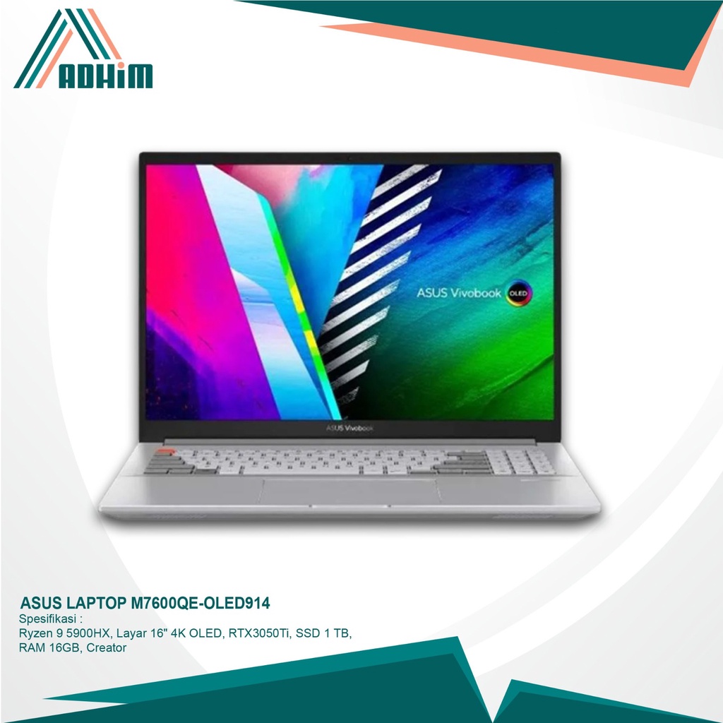 ASUS LAPTOP CREATOR M7600QE-OLED914 Ryzen 9 5900HX RTX 3050Ti, creator, SSD 1TB, RAM 16GB