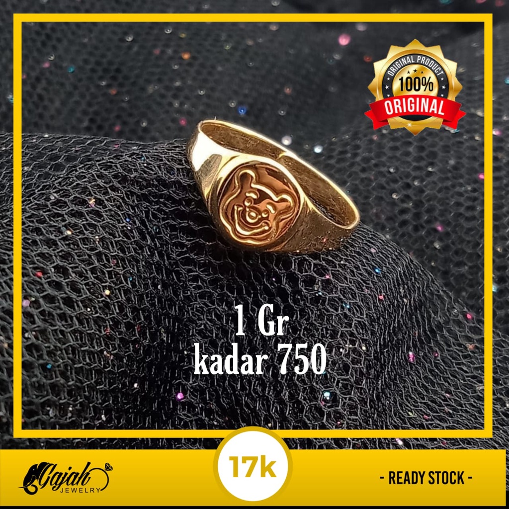 Cincin anak emas 17k - 1 gr kadar 750 - 4176
