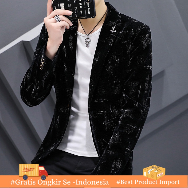 Jas Kantor Pria  Supply 21 New Corduroy Road  Pemuda Slim Fit Kecil Setelan Bisnis Formal Single Wes