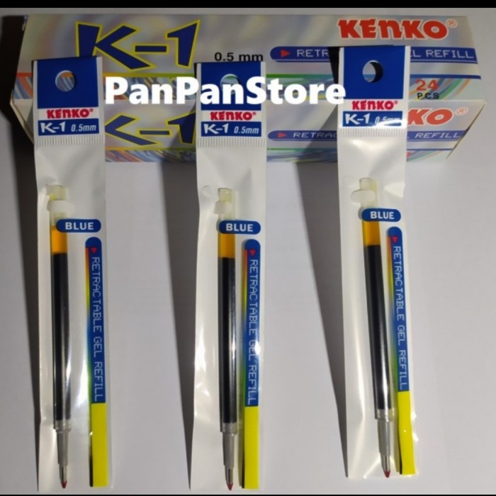 

Refill tinta gel kenko k-1 biru dan hitam isi 24 pcs - Biru