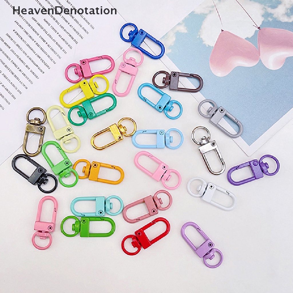 [HeavenDenotation] 5pcs Lucu Permen Warna Gantungan Kunci Cincin Logam Lobster Clasp Clip Keychain Ring Rotatable Car Keychain DIY Ch Untuk Membuat Perhiasan Aksesoris HDV