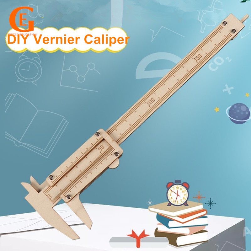 Gifted EDUCATION DIY Vernier Caliper Tangan Rakitan Alat Ukur Bahan Eksperimen Edukasi Hadiah Proyek Sekolah