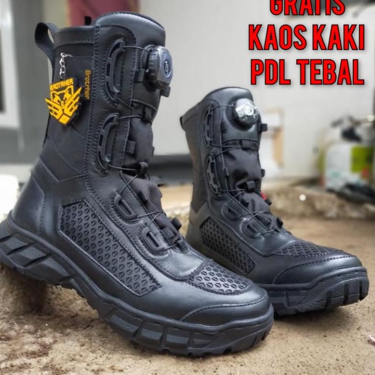 NEW STOCK SEPATU PDL TALI PUTAR BROTHER SARANG TAWON KULIT ASLI SEPATU PDL DINAS TNI POLRI SECURITY 